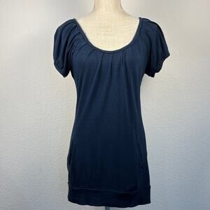 Express Navy Blue Women's Top With Front Pockets Size Small